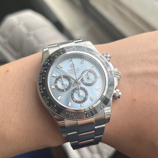 CEBRODZ Men's Chronograph Automatic machinery Replaceable bezel 904L stainless steel Mechanical 50m waterproof CB1652002SB