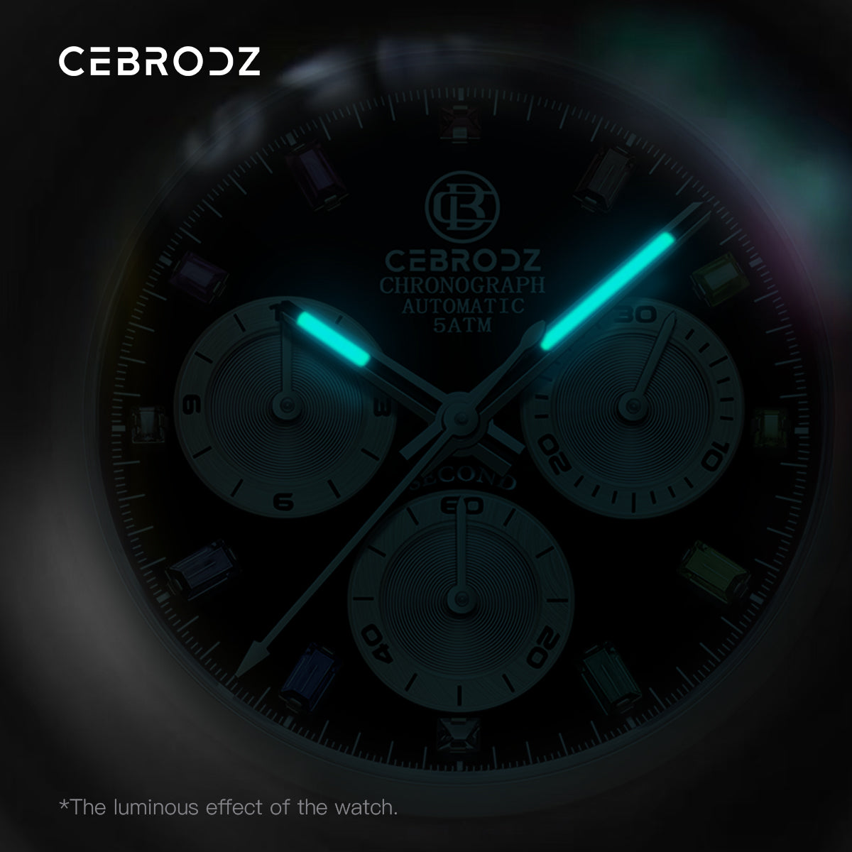 CEBRODZ Men's Chronograph DIY bezel 904L stainless steel Mechanical Automatic machinery 50m waterproof