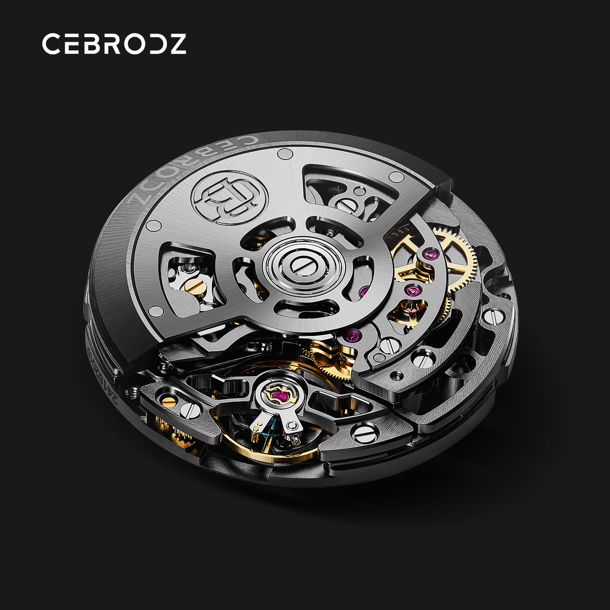 CEBRODZ Men's Chronograph DIY bezel Skeleton Watch 904L stainless steel Mechanical Automatic machinery 50m waterproof