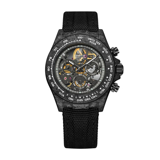 CEBRODZ Men's Chronograph DIY bezel Carbon fiber case Luminous bezel Mechanical Automatic machinery 56g weight