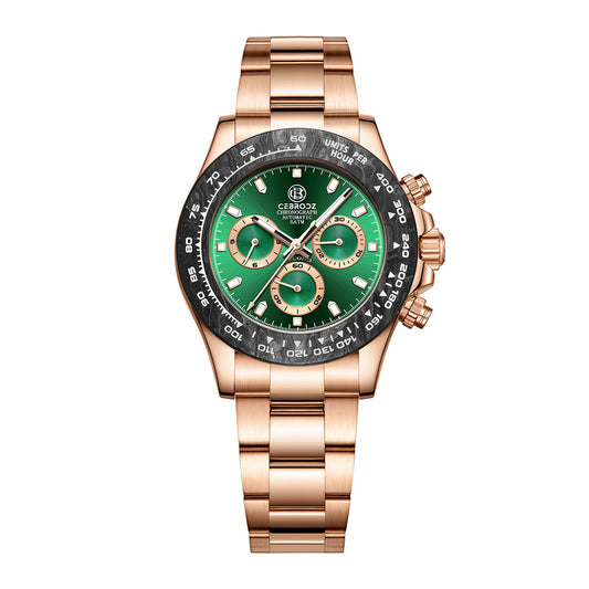 CEBRODZ Men's Chronograph DIY bezel 904L stainless steel Mechanical Automatic machinery 50m waterproof CB1652001GGR