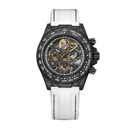 CEBRODZ Men's Chronograph DIY bezel Carbon fiber case Luminous bezel Mechanical Automatic machinery 56g weight
