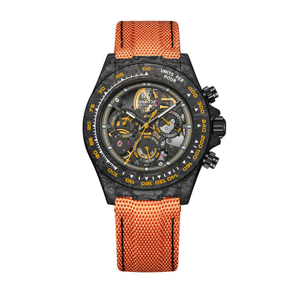 CEBRODZ Men's Chronograph DIY bezel Carbon fiber case Luminous bezel Mechanical Automatic machinery 56g weight