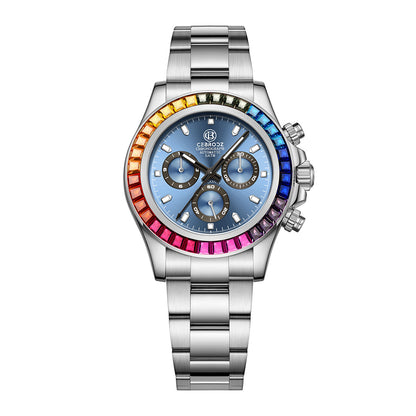 CEBRODZ Men's Chronograph DIY bezel 904L stainless steel Mechanical Automatic machinery 50m waterproof CB1652001SRB