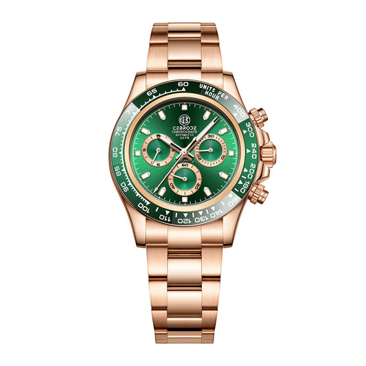 CEBRODZ Men's Chronograph DIY bezel 904L stainless steel Mechanical Automatic machinery 50m waterproof CB1652002GGR