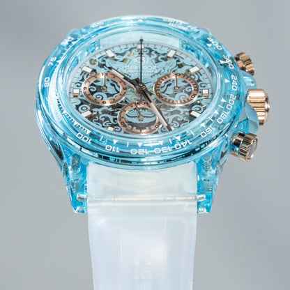 CEBRODZ Men's Chronograph K9 crystal case Skeleton Watch Mechanical Automatic machinery 50m waterproof