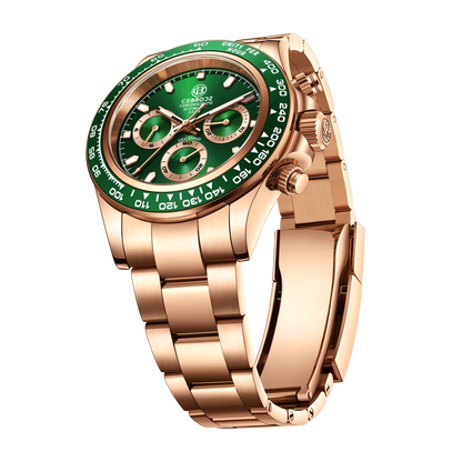 CEBRODZ Men's Chronograph Replaceable bezel Ceramic bezel 904L stainless steel Mechanical Automatic machinery 50m waterproof CB1652002GGR