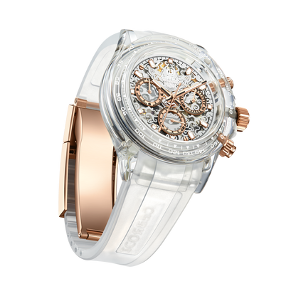 CEBRODZ Men's Chronograph K9 crystal case Skeleton Watch Mechanical Automatic machinery 50m waterproof