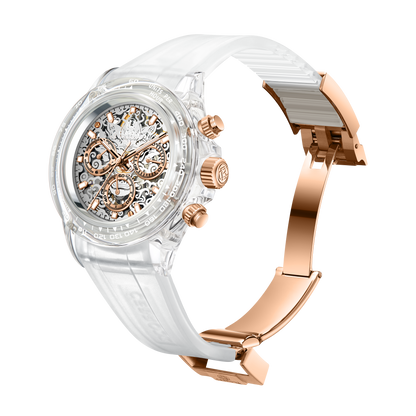 CEBRODZ Men's Chronograph K9 crystal case Skeleton Watch Mechanical Automatic machinery 50m waterproof