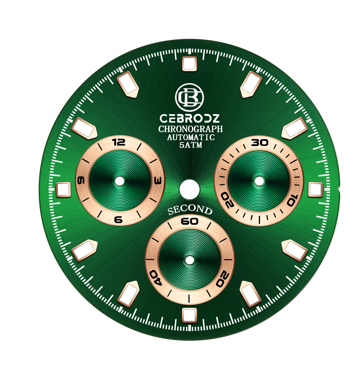CEBRODZ Men's Chronograph Replaceable bezel Ceramic bezel 904L stainless steel Mechanical Automatic machinery 50m waterproof CB1652002GGR