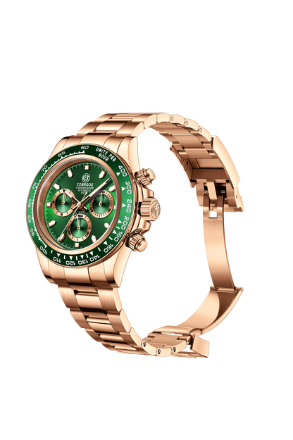 CEBRODZ Men's Chronograph Replaceable bezel Ceramic bezel 904L stainless steel Mechanical Automatic machinery 50m waterproof CB1652002GGR